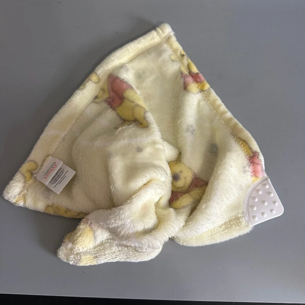 Disney Baby Winnie the Pooh Security Blanket Lovey with Silicone Teether Yellow